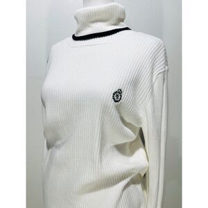 lauren Ralph lauren sweater crest fine cable knit monogram turtleneck women XL